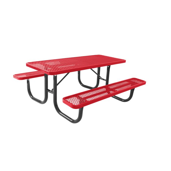 8ft Outdoor Metal Rectangular Table And Chair Set