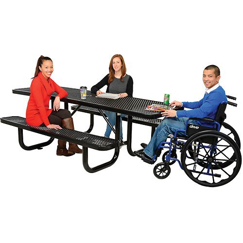 8ft Outdoor Metal Rectangular Table And Chair Set Uses