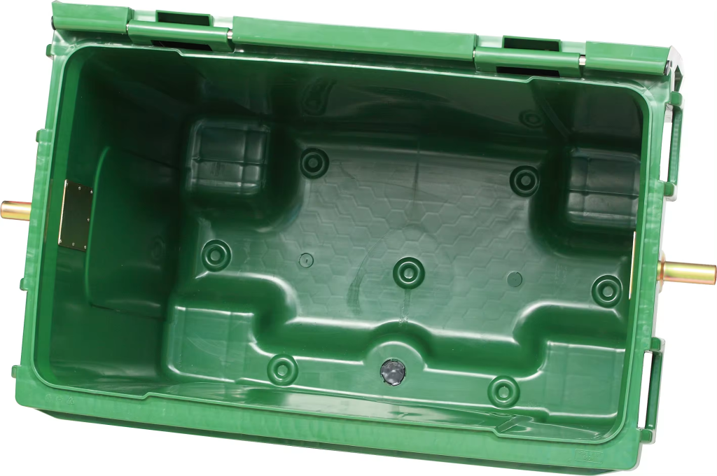 green 660L Rectangular Plastic Waste Bin detail