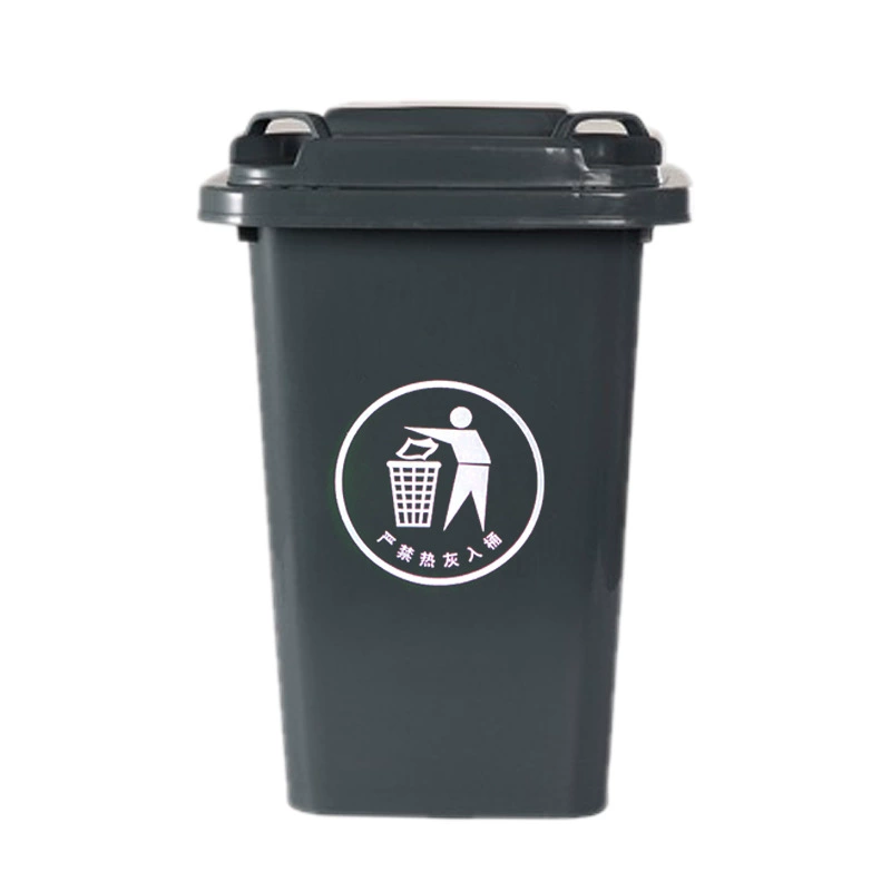 grey 50L/13 Gallon Commercial Plastic Trash Bin