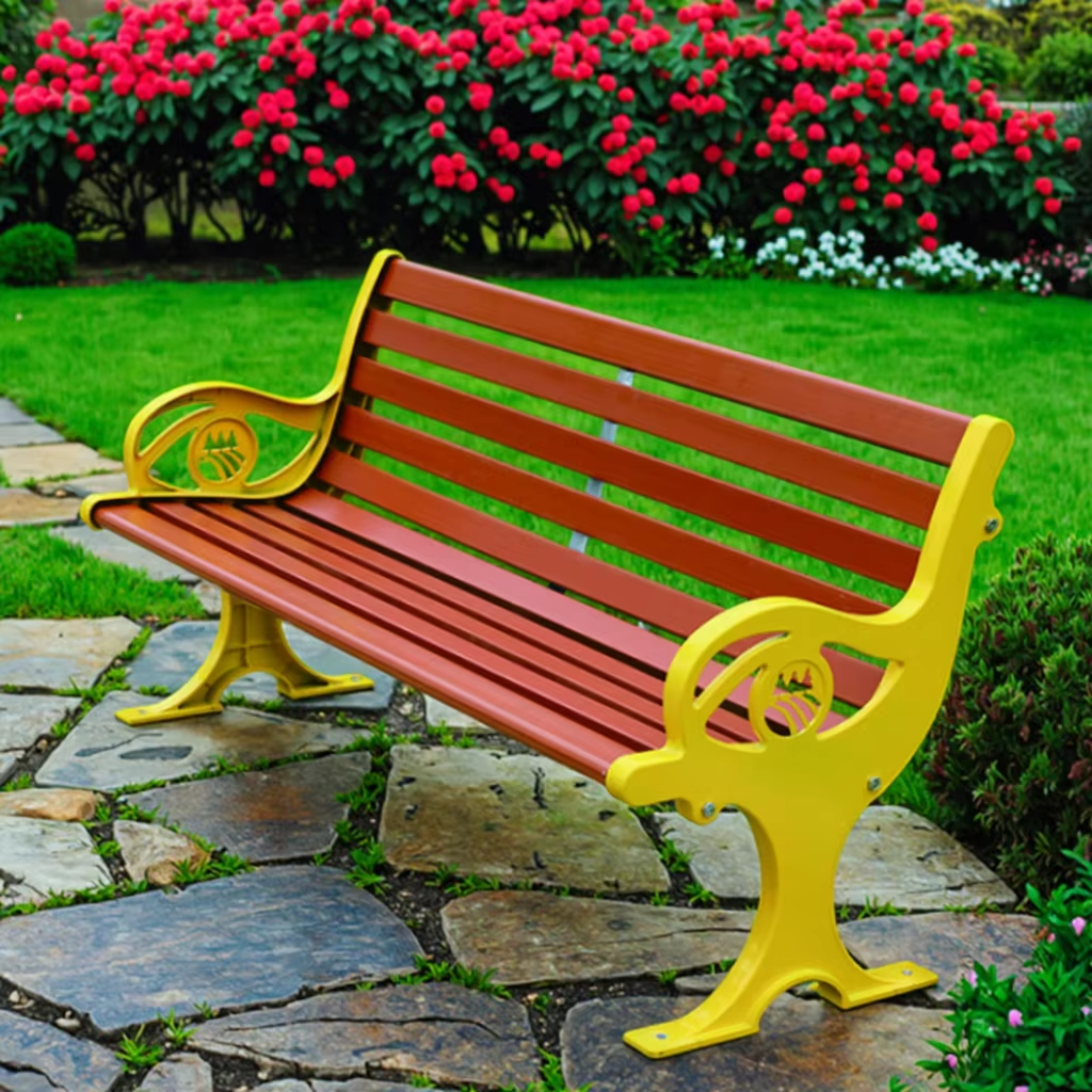Wetterbeständige Gartenbank mit Rückenlehne