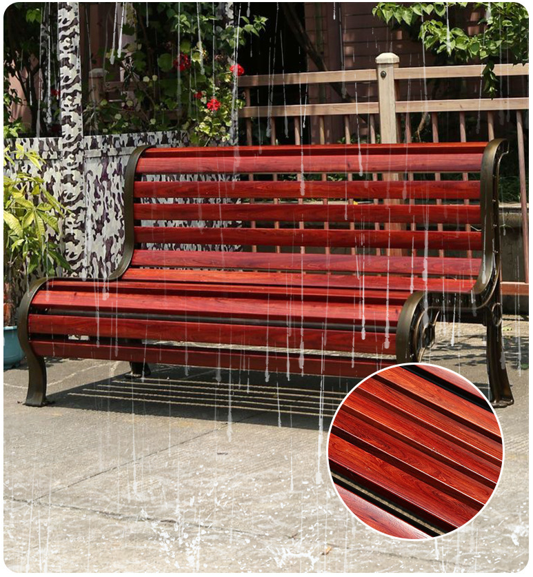 Banco moderno para pátio externo, ideal para jardim e parque, à prova d'água.