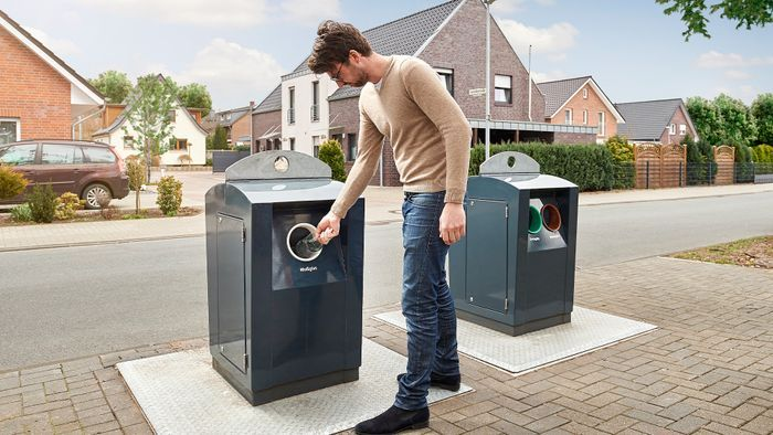 Os contentores de lixo subterrâneos públicos de 660 litros utilizam