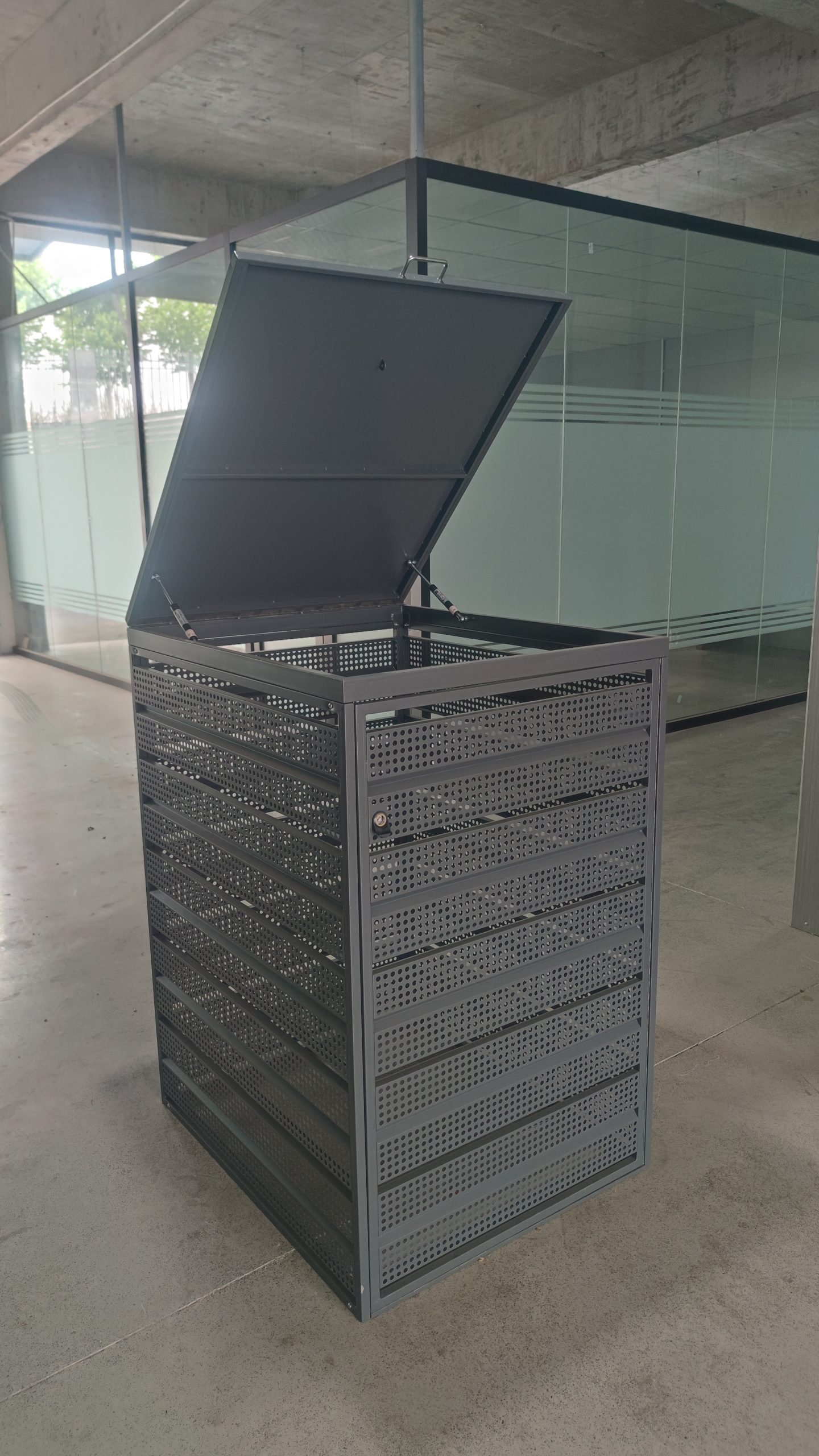 Single Metal Wheelie Bin Shed