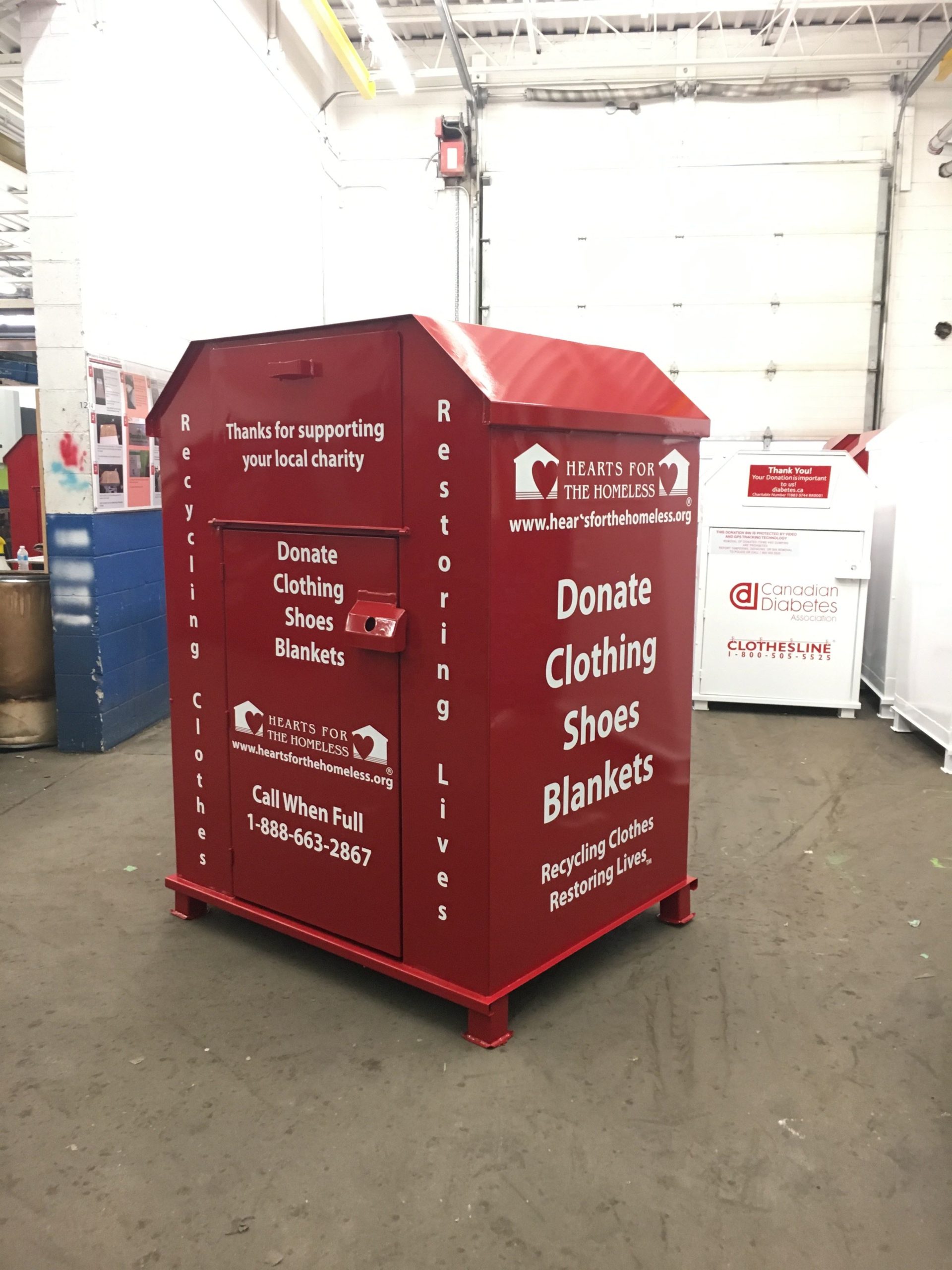 red Textile Recycling Bins