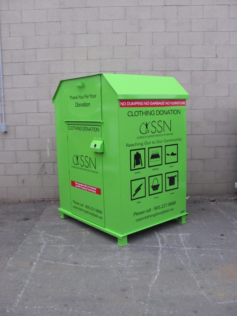 green Textile Recycling Bins