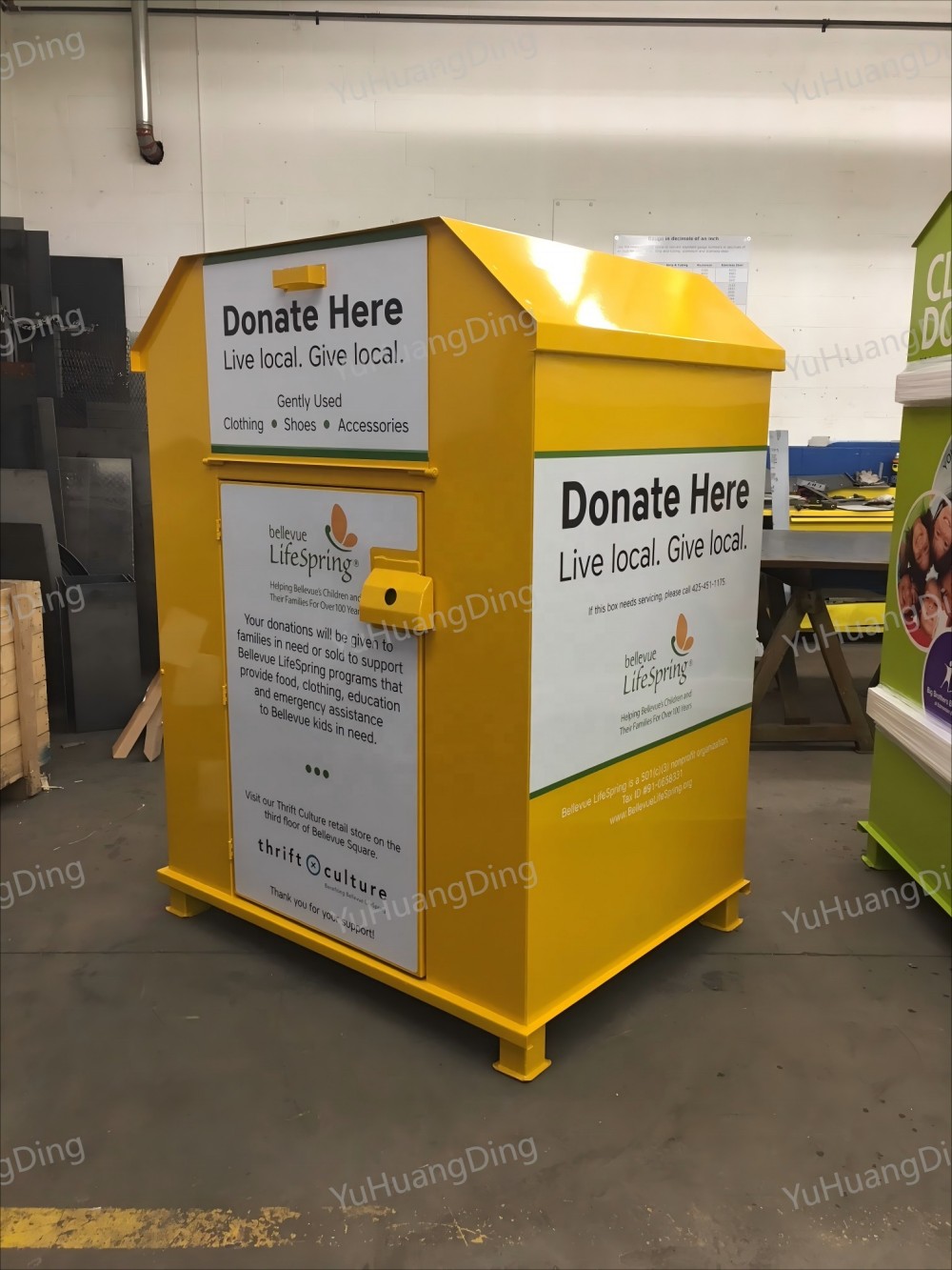 yellow Textile Recycling Bins