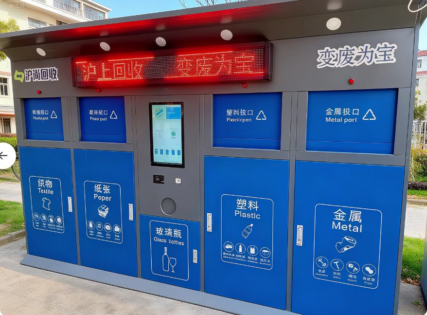 4 × 120L + 1 × 30L Public Smart Trash Bins