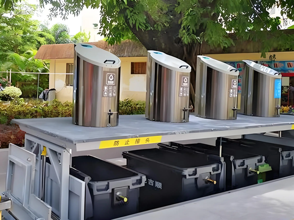 Inground Garbage Can onsite