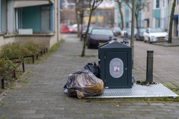 underground waste containers in a residential area