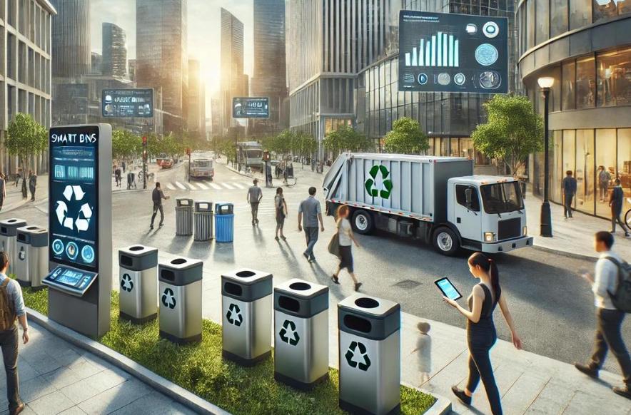 Solar Smart Recycling Bins
