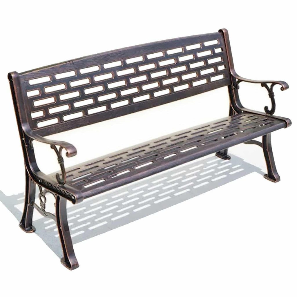 Classic Floral Cast Aluminum Outdoor Bench
