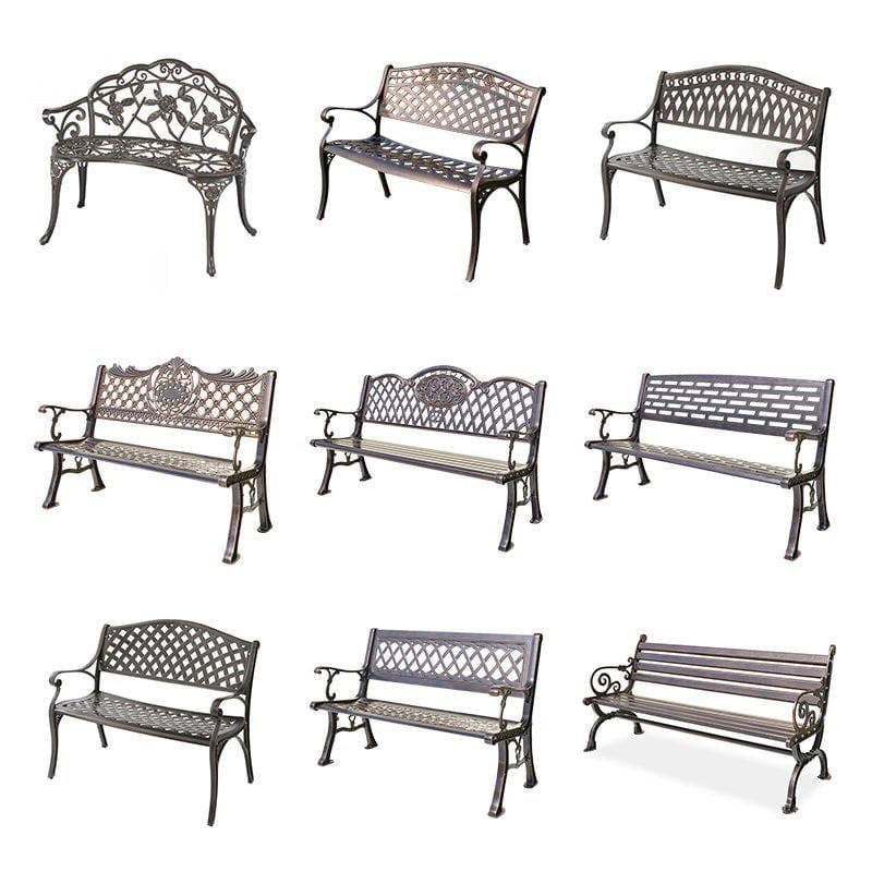 Classic Floral Cast Aluminum Outdoor Bench types