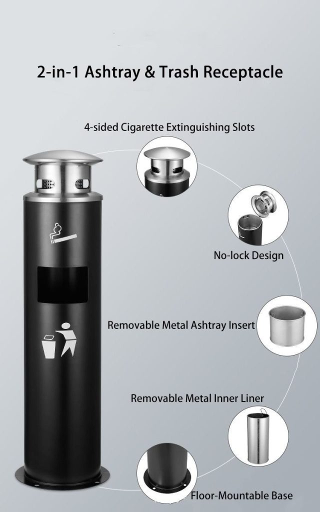 Commercial Dual-Purpose Ashtray Column product