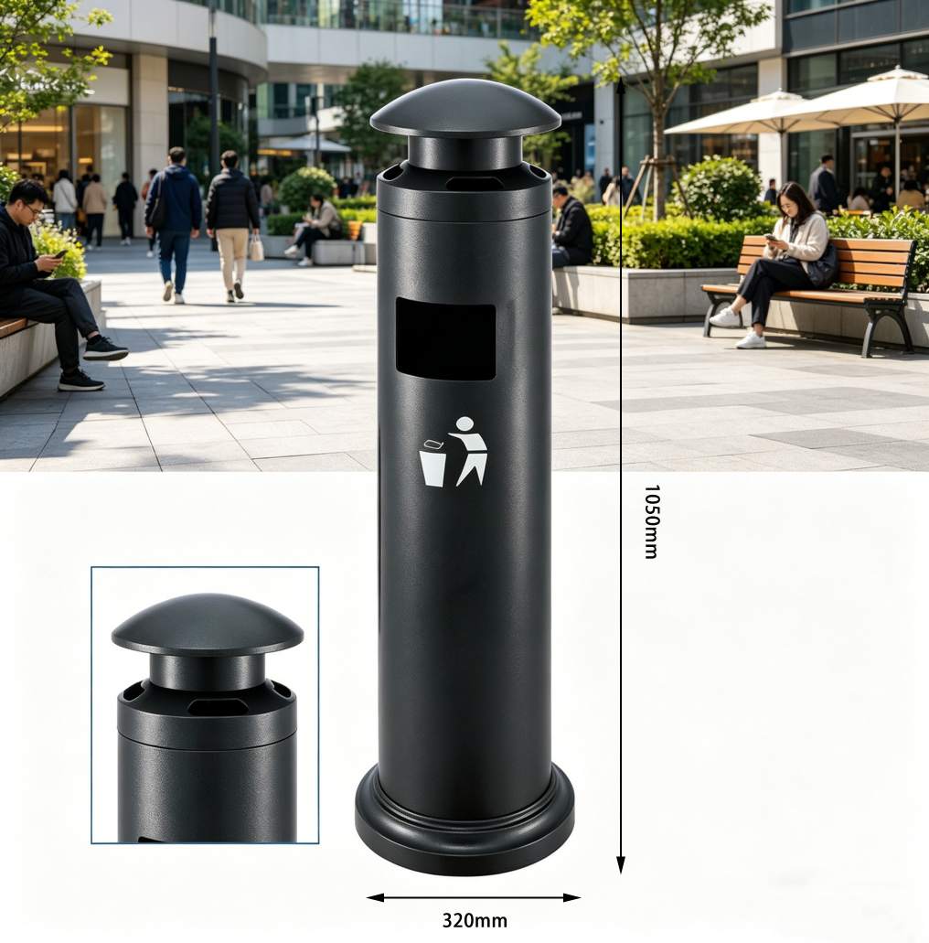 Commercial Dual-Purpose Ashtray Column specification