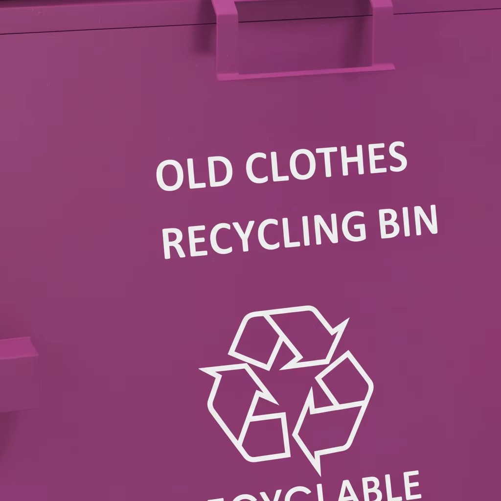 Compact galvanized steel old clothes recycling bin details