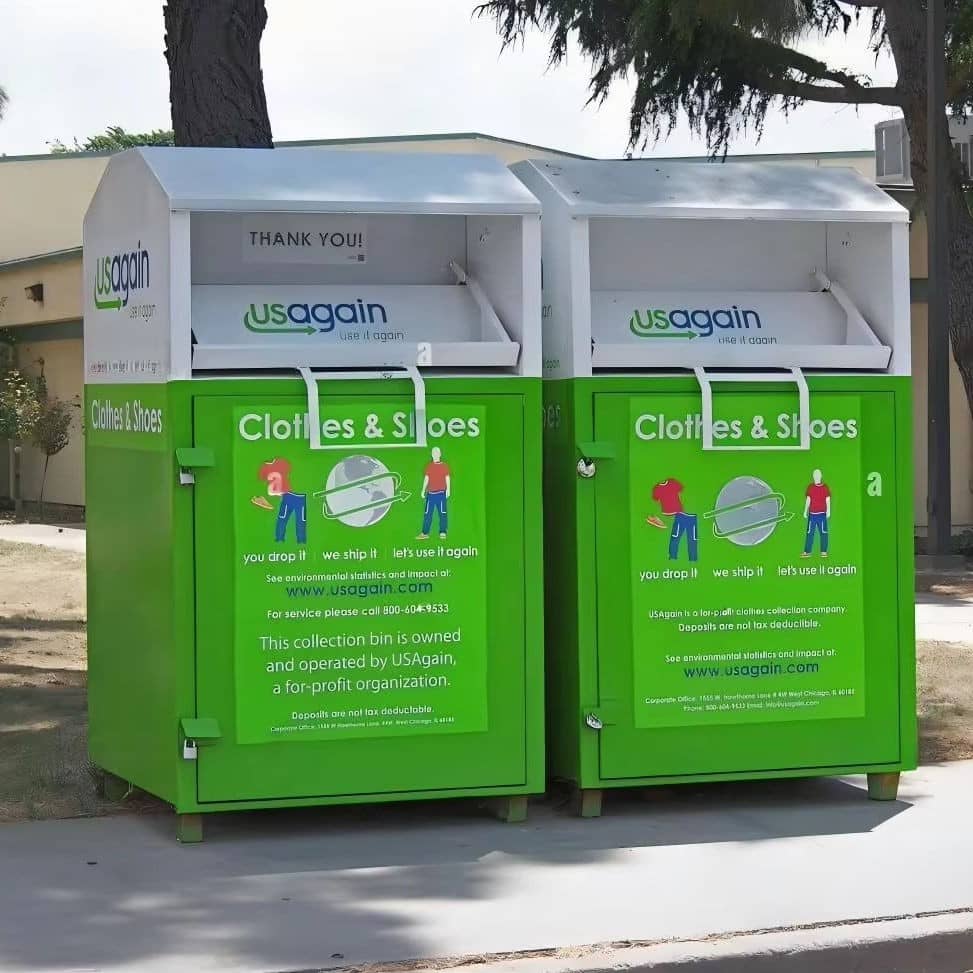 Galvanized Steel Clothes & Shoes Donation Bin showcase