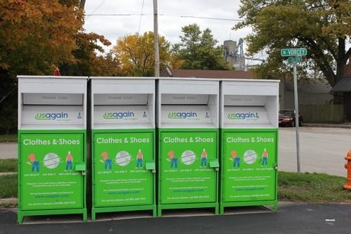 Galvanized Steel Clothes & Shoes Donation Bin