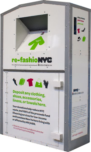 Galvanized Steel Clothing Donation Bin with Branding