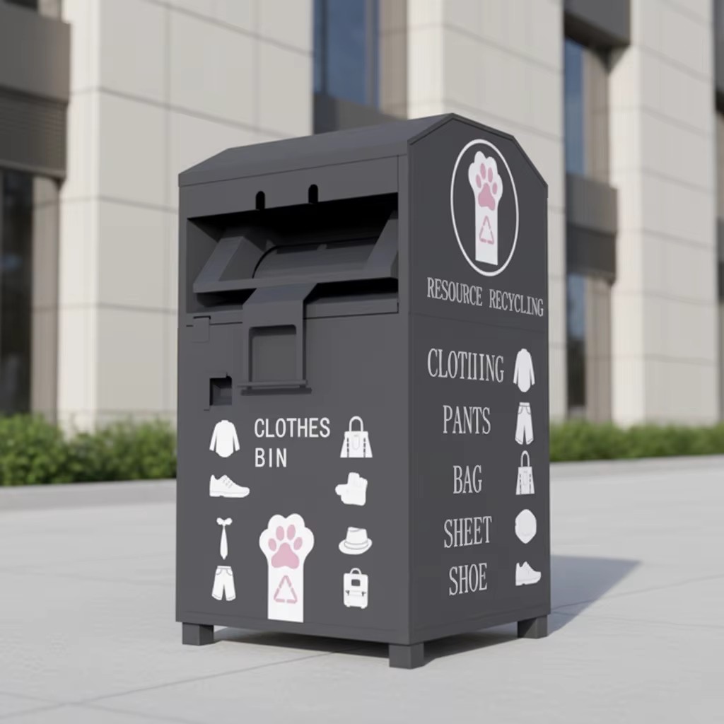 Galvanized Steel Used Clothes Recycling Bin with Lock