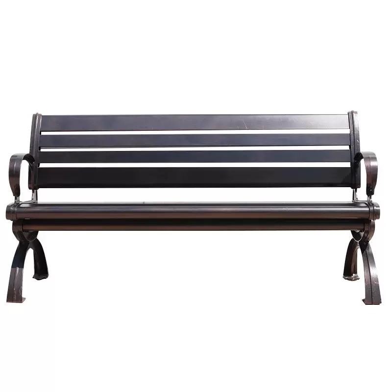 Modern Slatted Cast Aluminum Garden Bench pic.