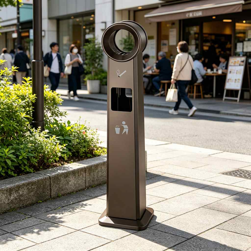 Stainless Steel Cigarette Receptacle & Waste Bin