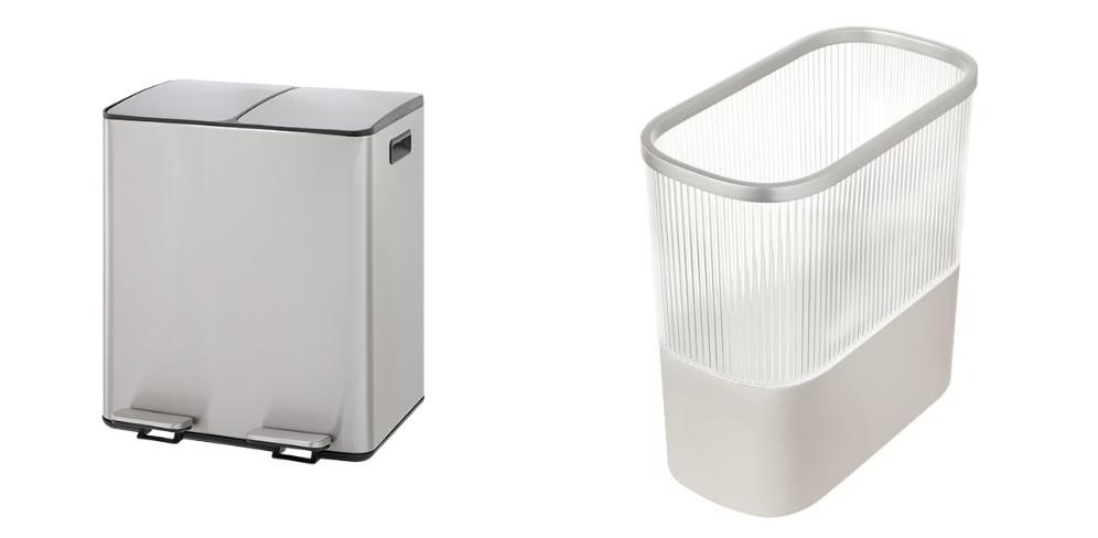 Stainless Steel and HDPE trash can