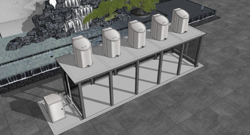Underground Trash Containers system layout
