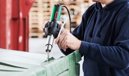 plastic trash can minor crack repair