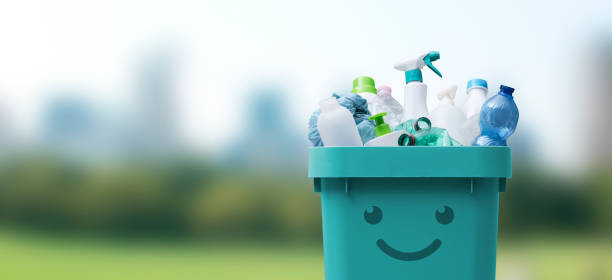 recycled plastic trash can