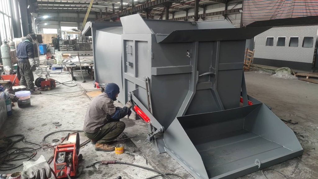 Fabricante de contentor de lixo móvel de compressão de 7m³ (com depósito).