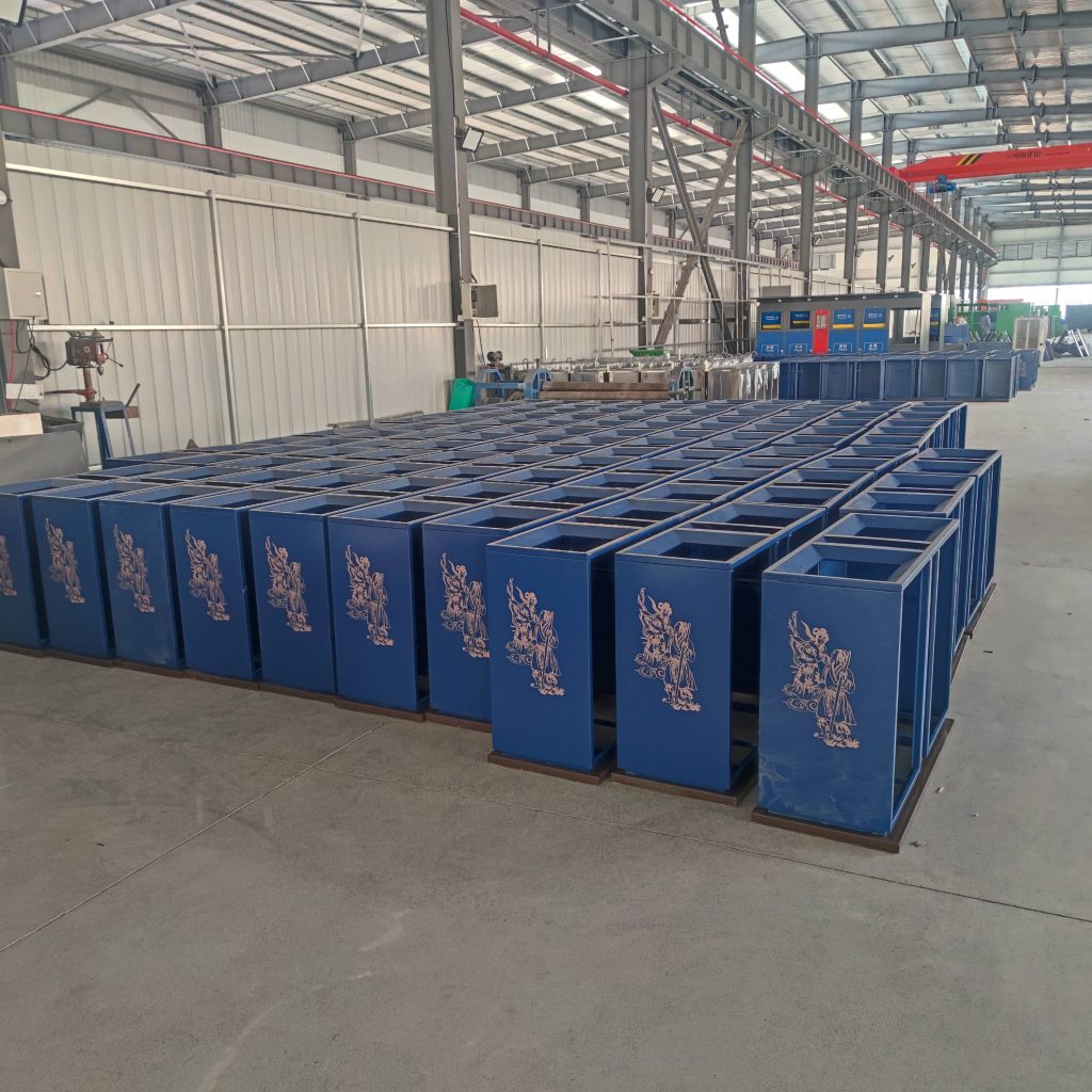 Fábrica de armazenamento de contêineres de lixo com rodas de metal HD