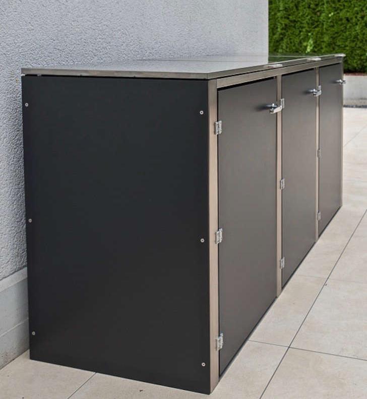 Fire-resistant metal wheelie bin storage