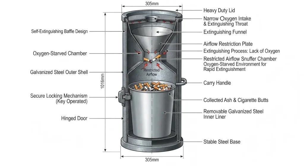 commercial outdoor ashtray
