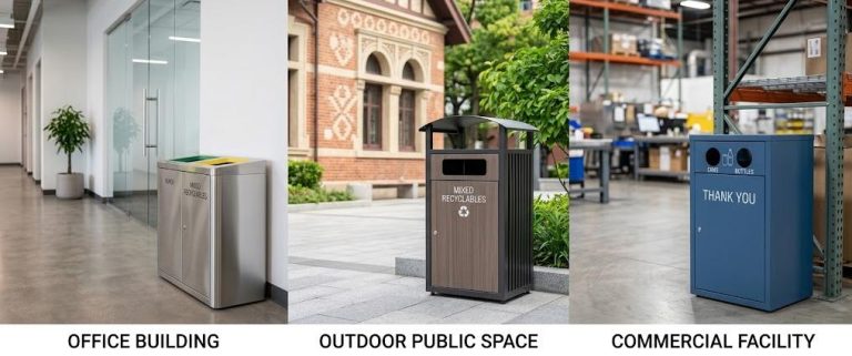 Commercial metal recycling bins for different facilities