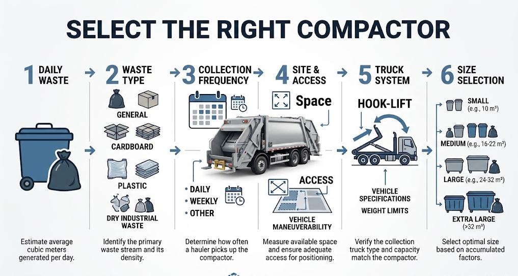 Mobile waste compactor sizing guide
